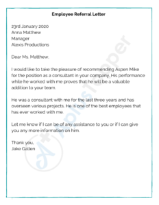 Sample Referral Letters Examples Template Format And How To Write