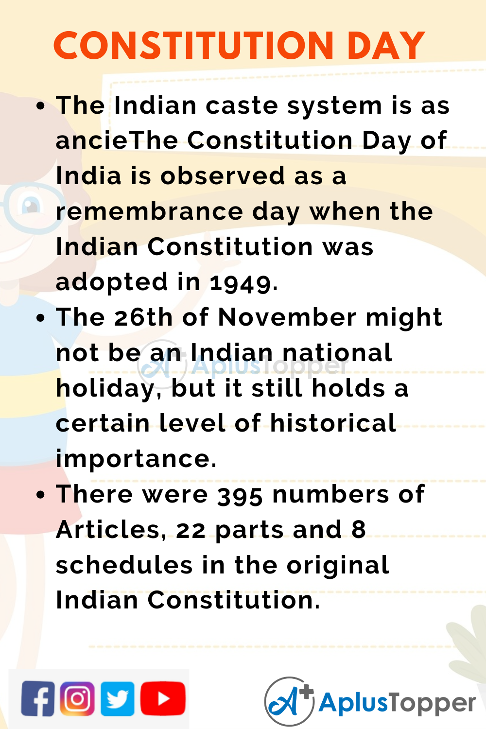 10 Lines On Constitution Day for Higher Class Students