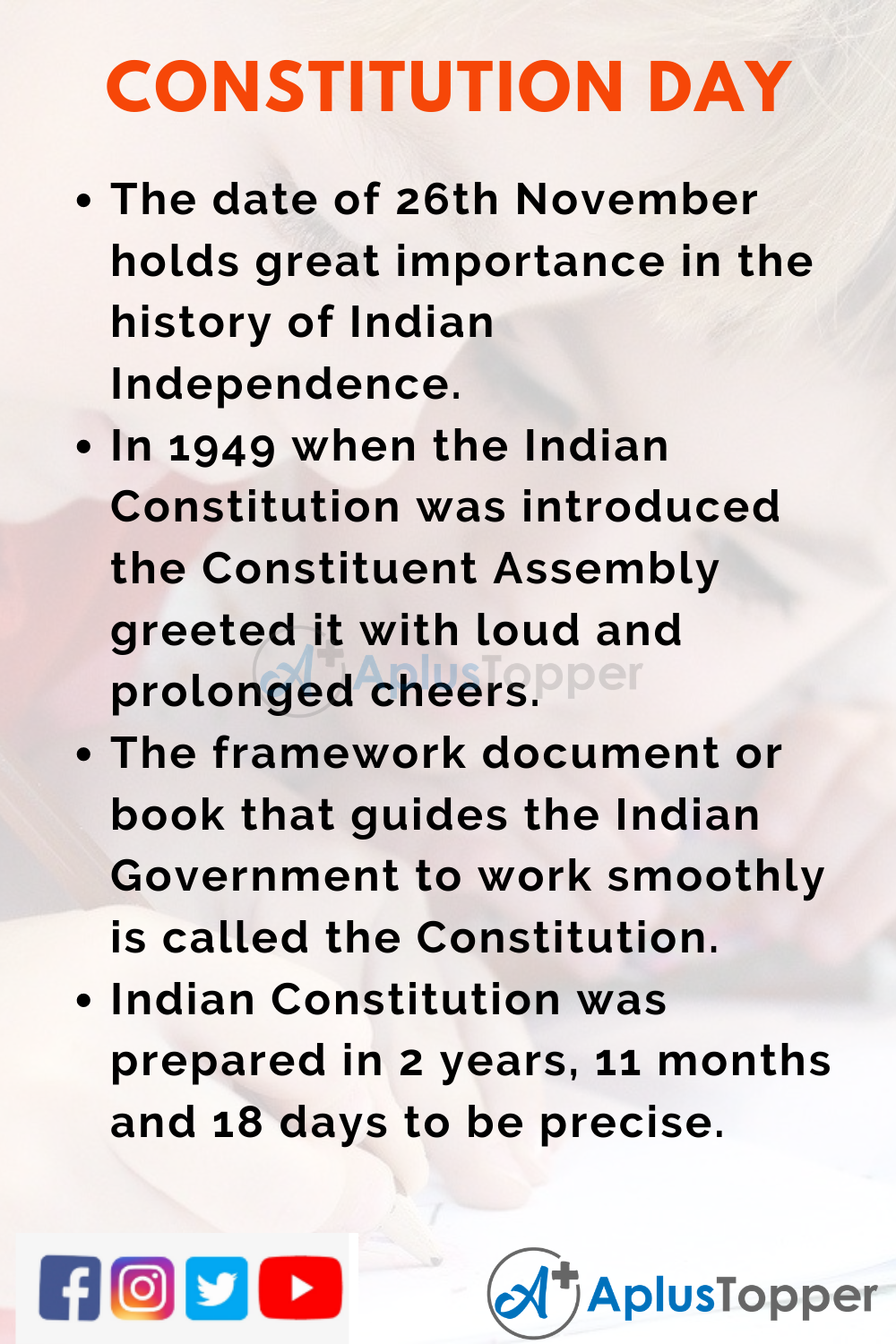 10 Lines On Constitution Day for Kids