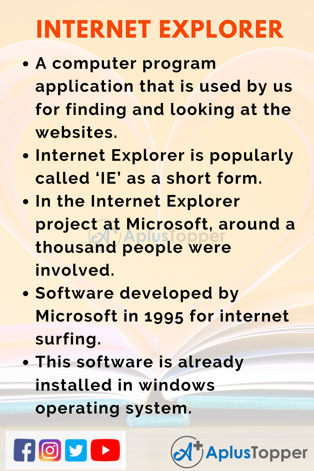 10 Lines On Internet Explorer for Kids