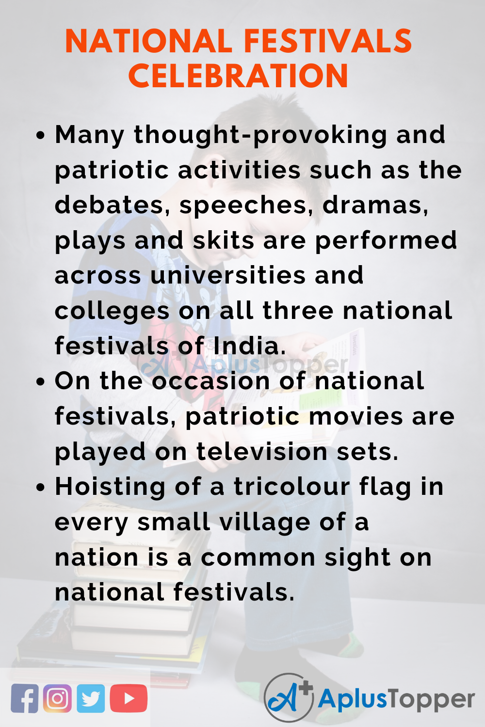 10 Lines On National Festivals Celebration for Higher Class Students