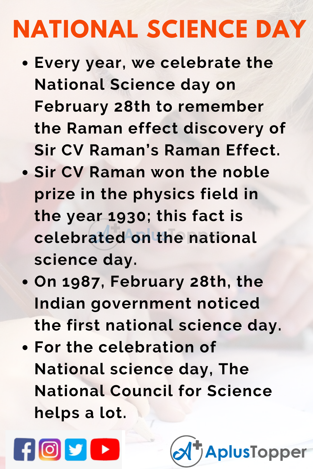 10 Lines On National Science Day for Kids