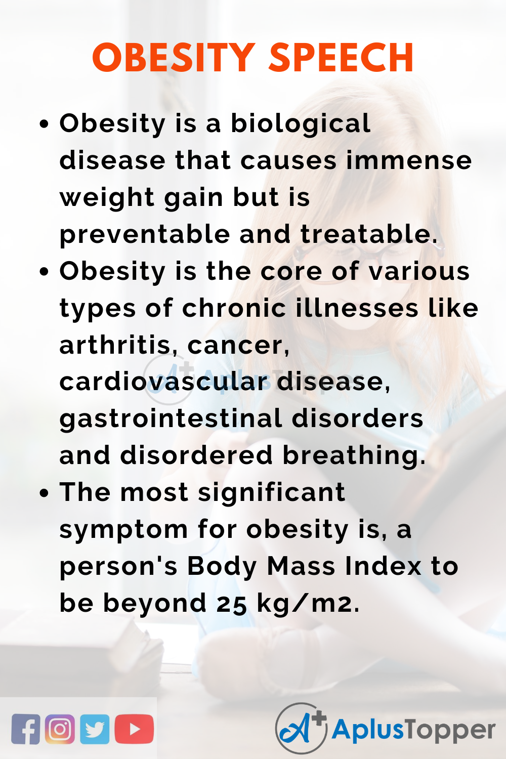 10 Lines On Obesity Speech In English