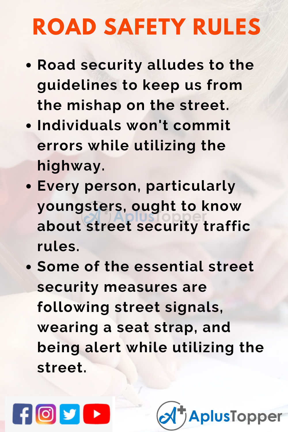 10 Lines On Road Safety Rules for Kids