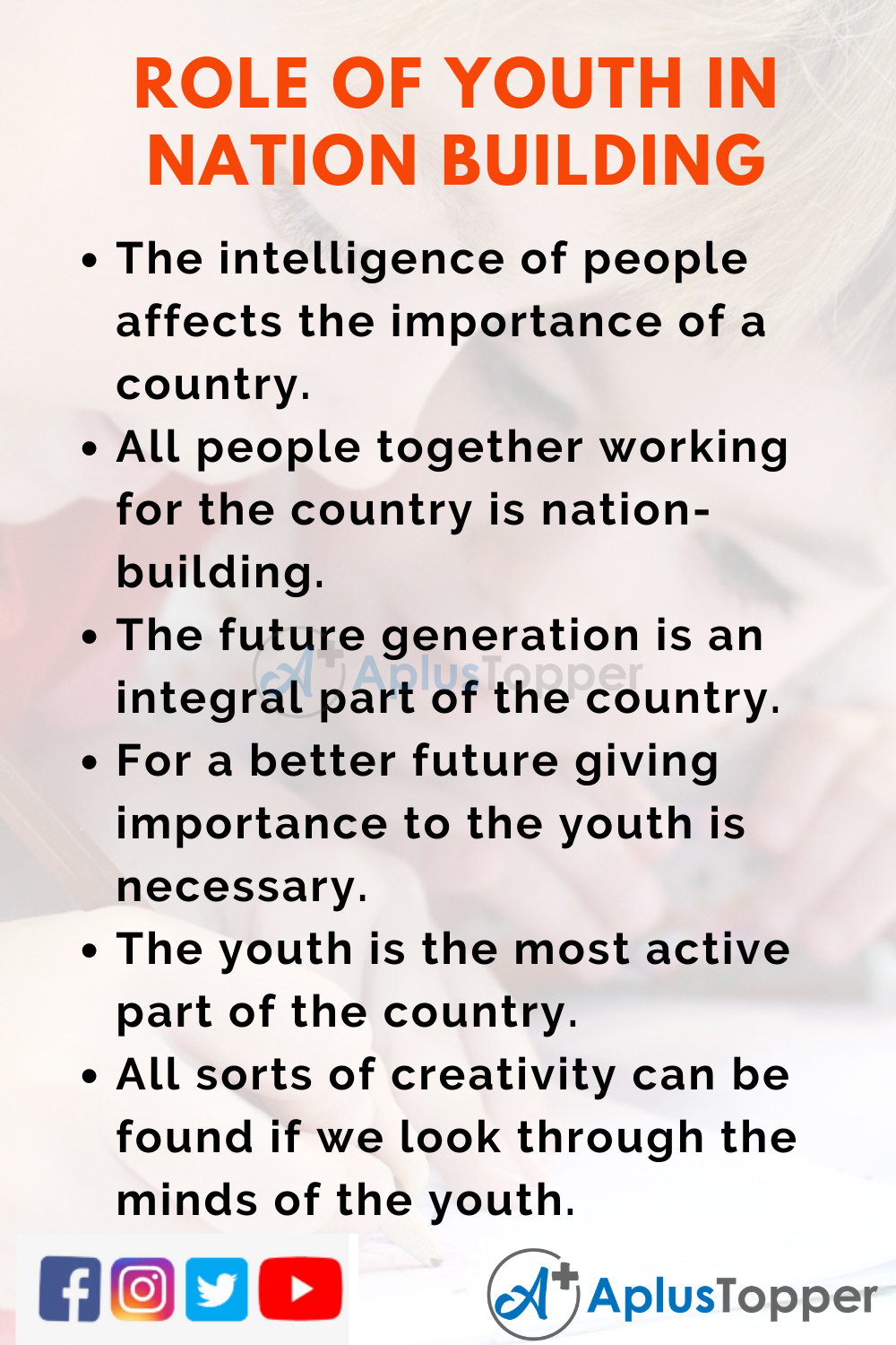 10 Lines On Role Of Youth In Nation Building for Kids