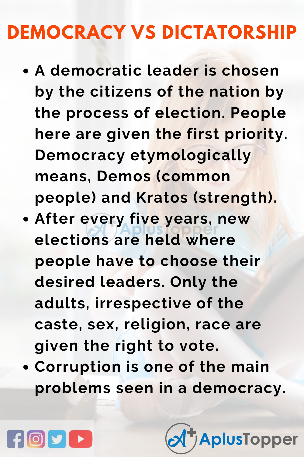 10 Lines On Speech On Democracy Vs. Dictatorship In English