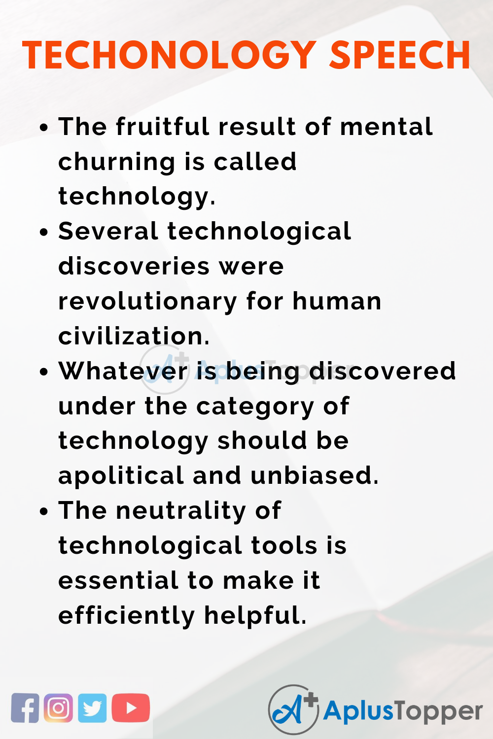 10 Lines On Speech On Technology In English