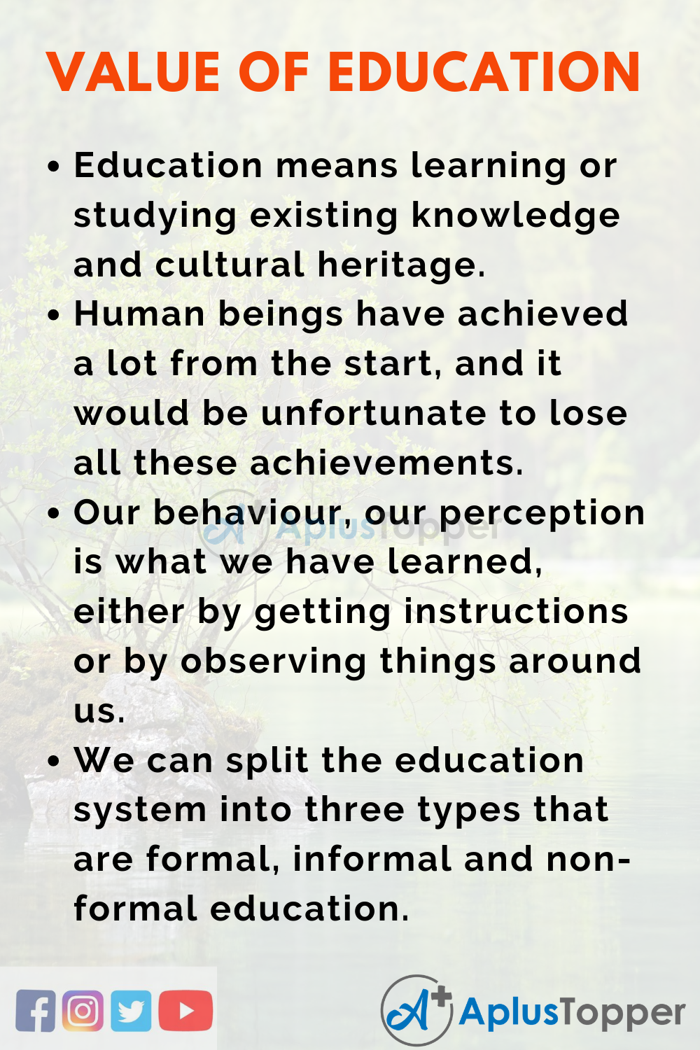 10 Lines On Value Of Education Speech In English