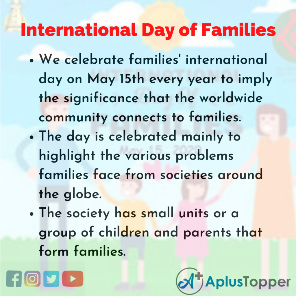 10 Lines about International Day of Families