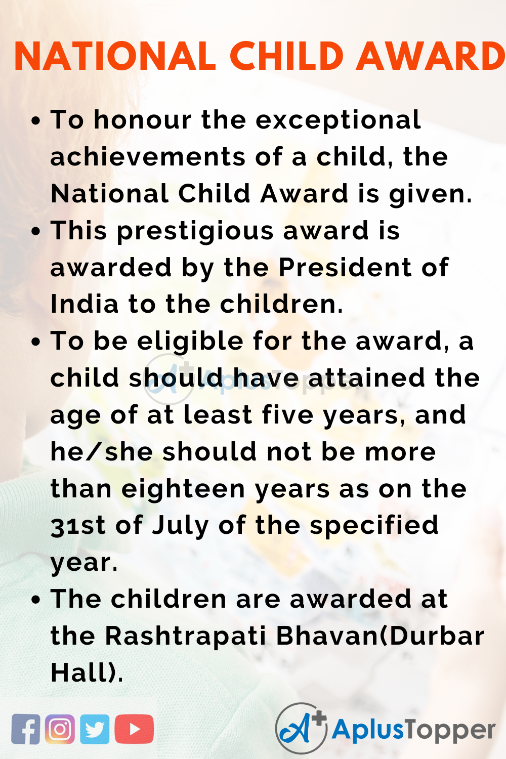 10 Lines about National Child Award for Exceptional Achievements