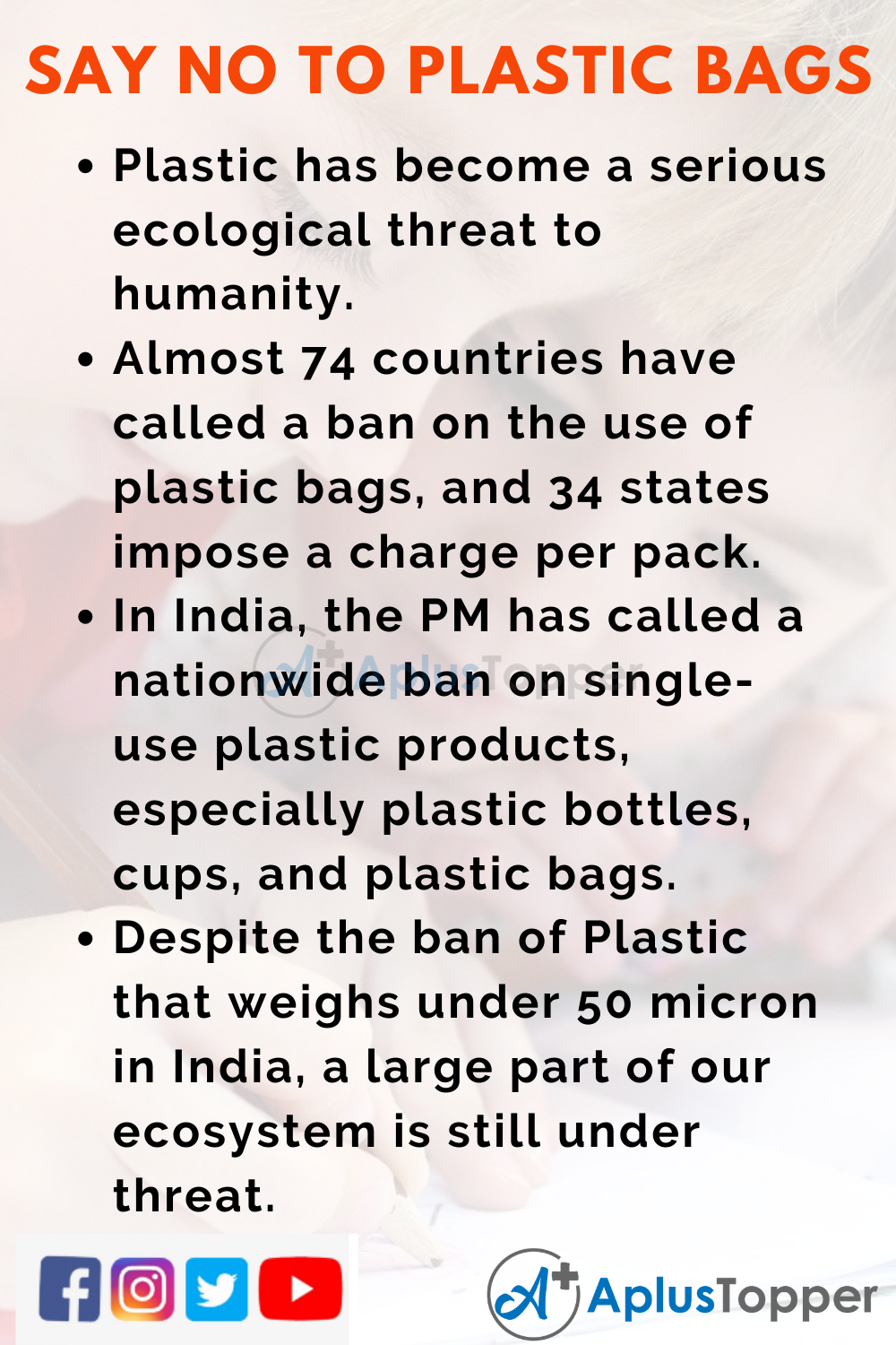 10 Lines about Say No to Plastic Bags