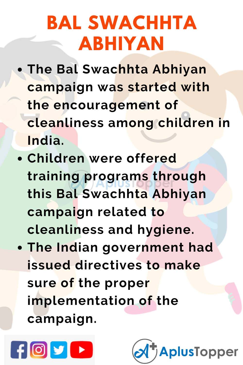 10 Lines for Bal Swachhta Abhiyan