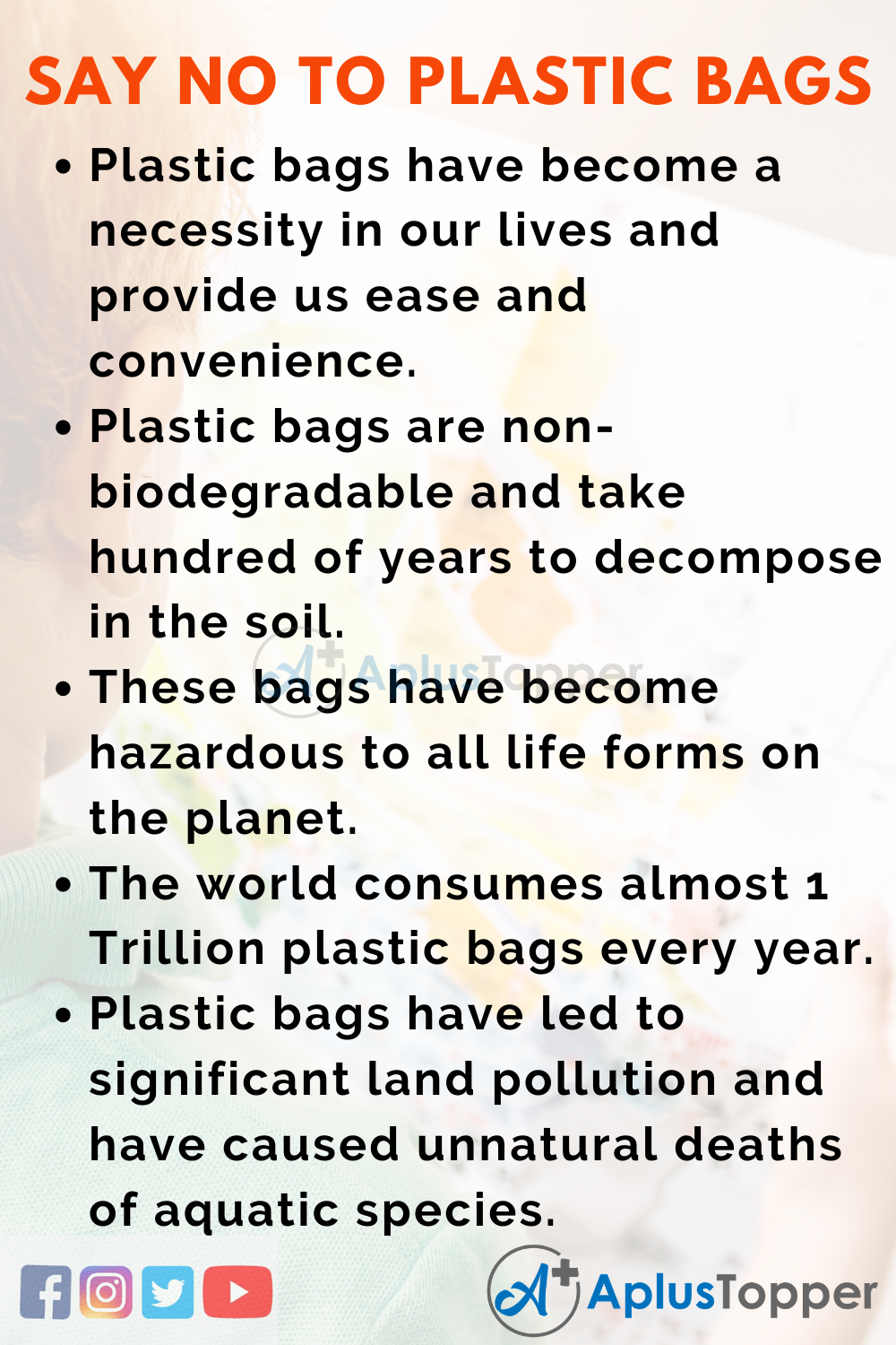 10 Lines for Say No to Plastic Bags