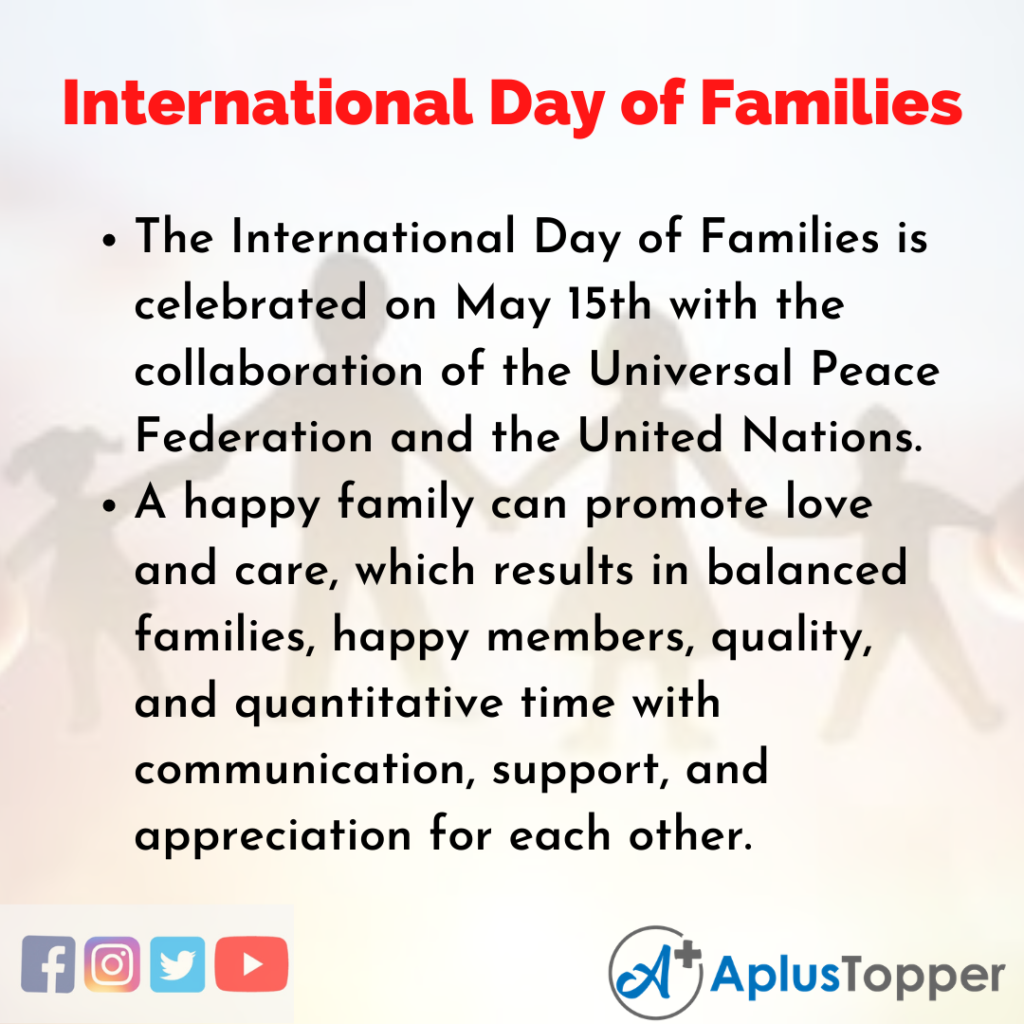 10 Lines of International Day of Families