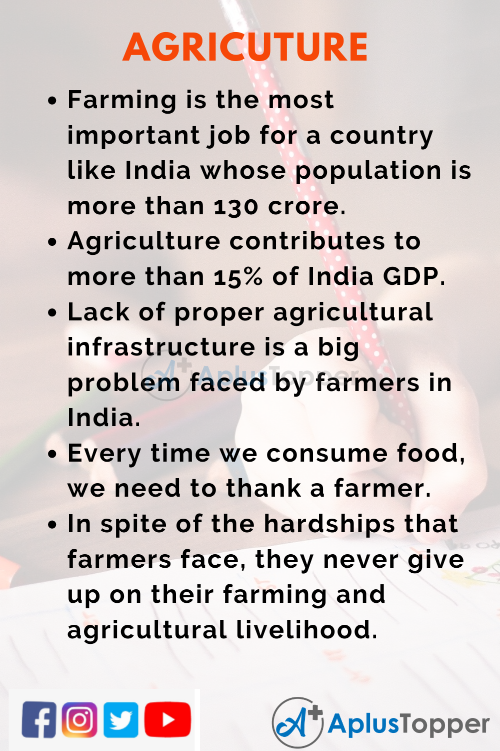 10 Lines on Agriculture for Kids