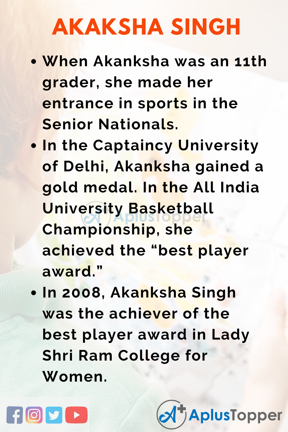 10 Lines on Akanksha Singh for Higher Class Students