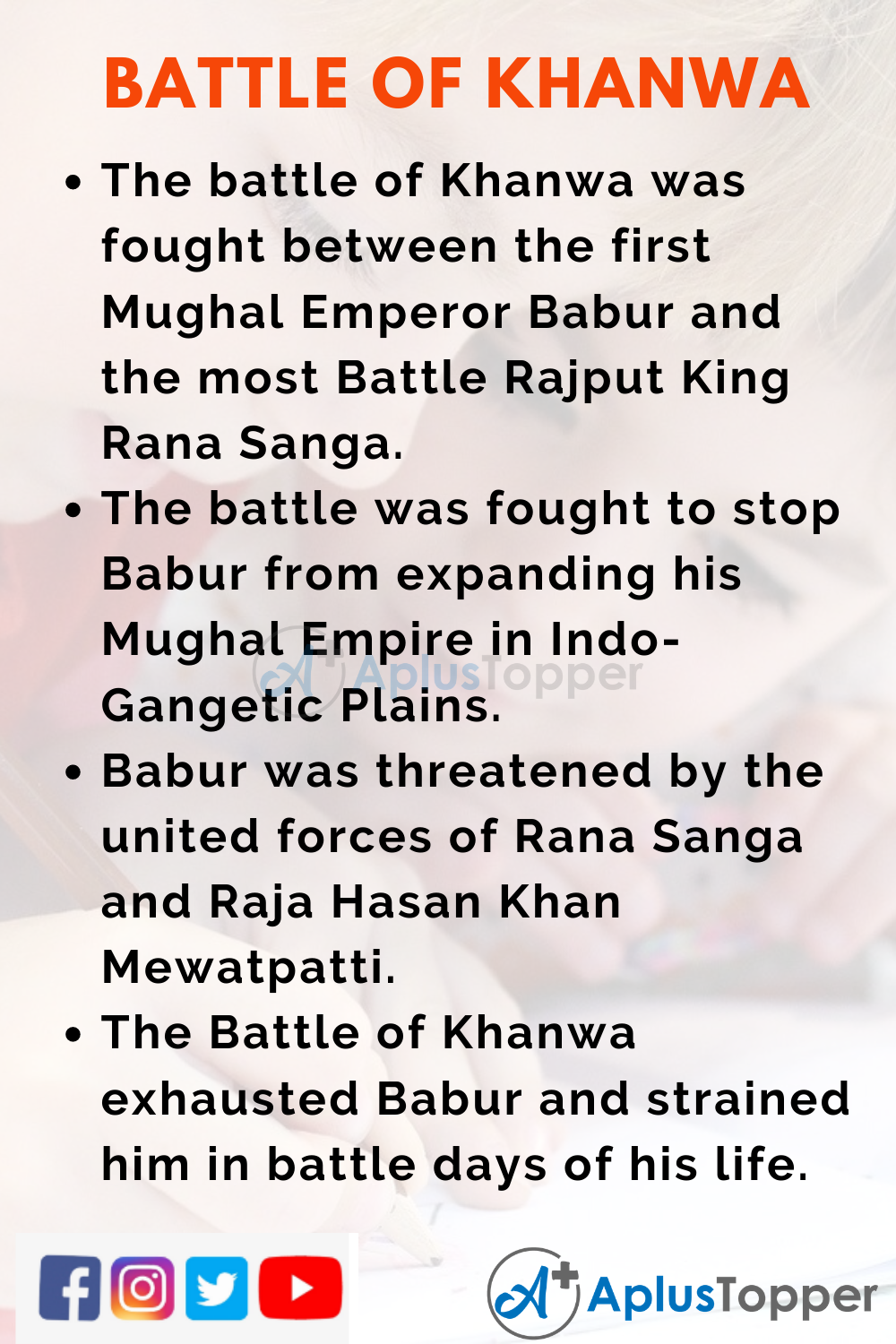 10 Lines on Battle of Khanwa for Higher Class Students