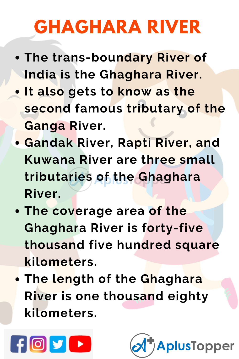 10 Lines on Ghaghara River for Kids