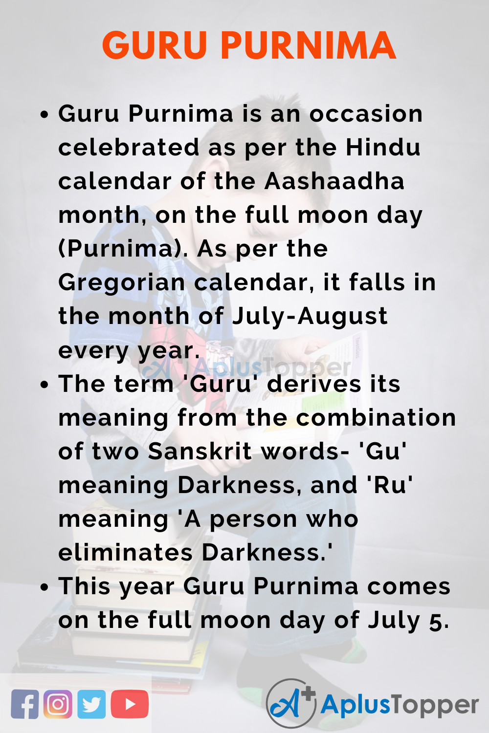 10 Lines on Guru Purnima for Higher Class Students