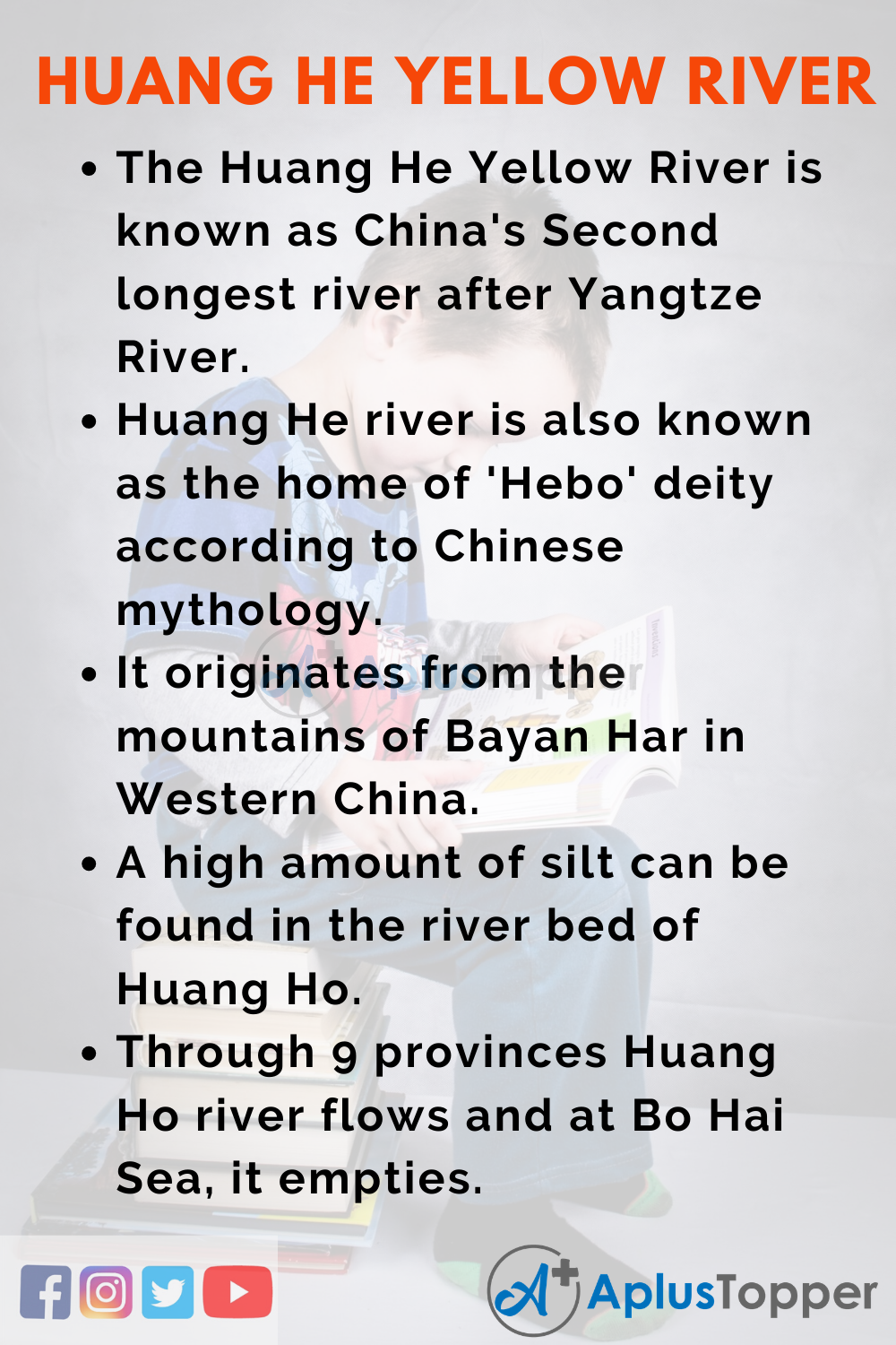 10 Lines on Huang He Yellow River for Kid