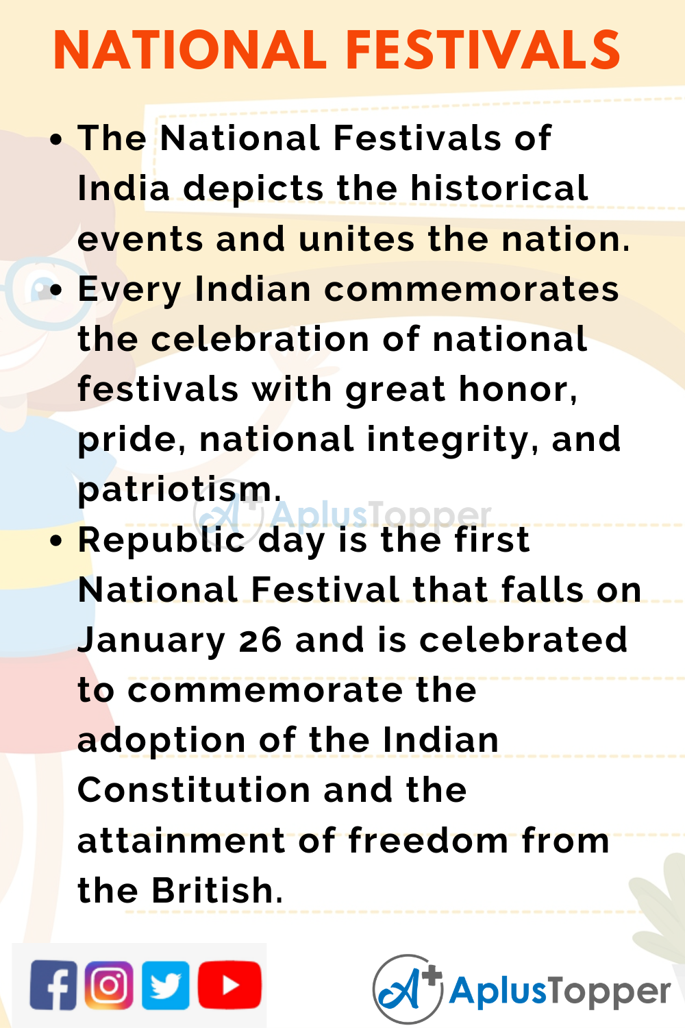 10 Lines on Importance of National Festivals of India for Higher Class Students