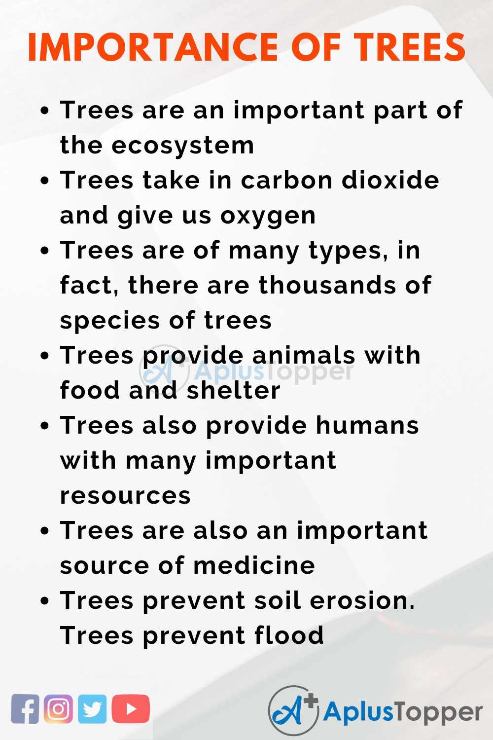 10 Lines on Importance of Trees Essay