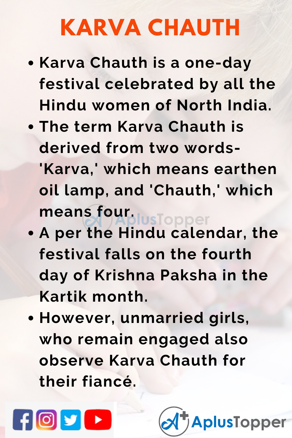 10 Lines on Karva Chauth for Higher Class Students