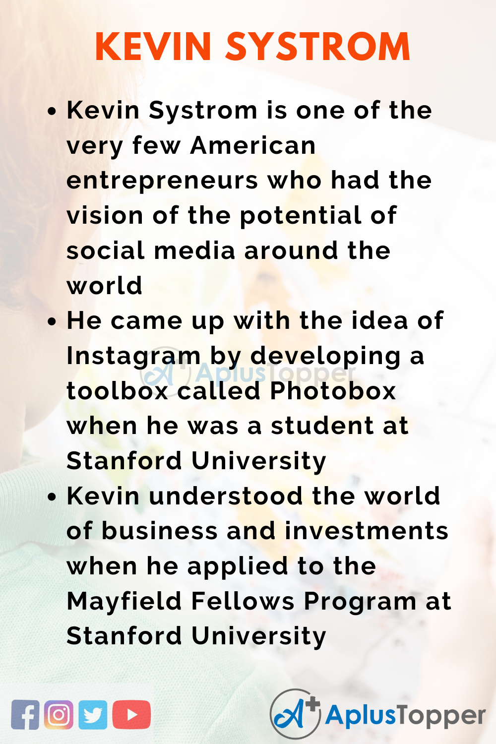 10 Lines on Kevin Systrom for Higher Class Students