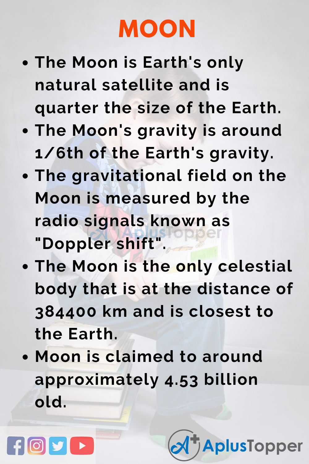 10 Lines on Moon for Kids