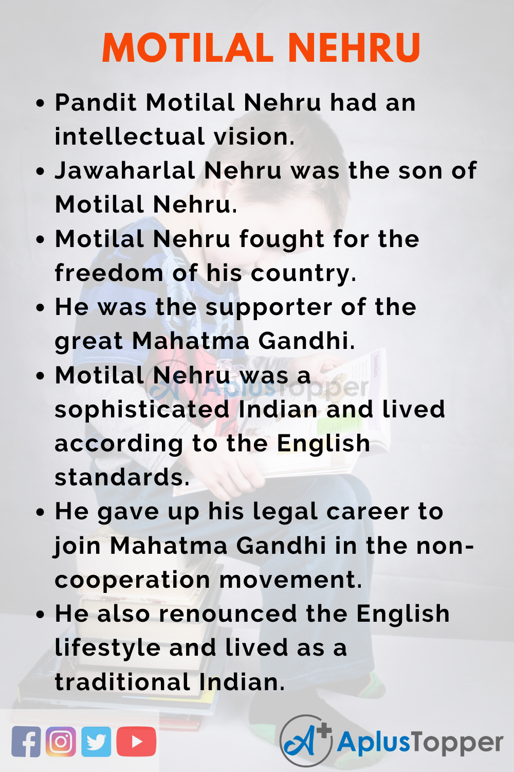 10 Lines on Motilal Nehru for Kids