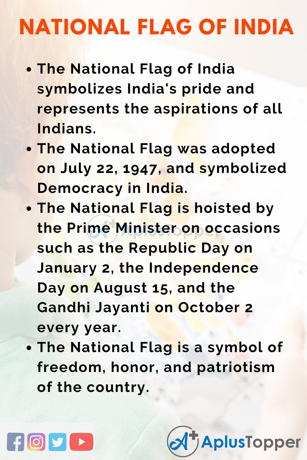 10 Lines on National Flag of India for Higher Class Students