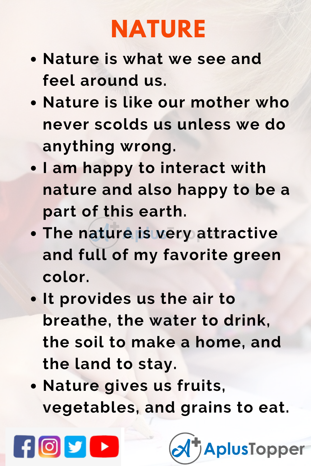 10 Lines on Nature for Kids