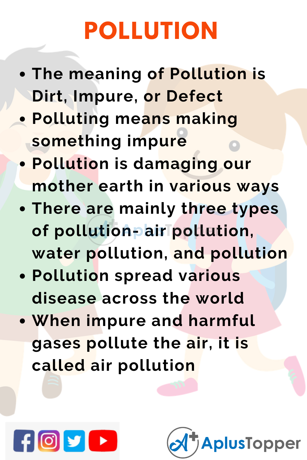 10 Lines on Pollution for Kids