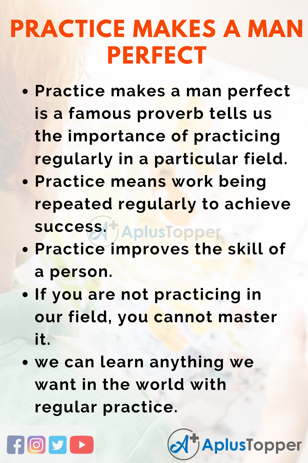 10 Lines on Practice Makes A Man Perfect for Kids