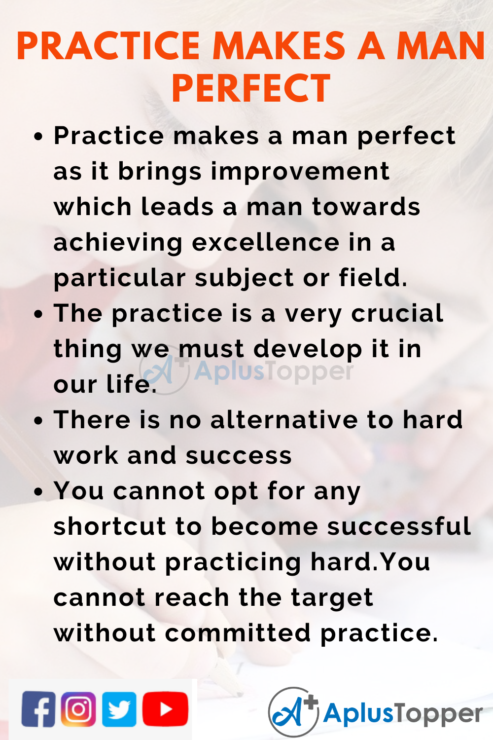 10 Lines on Practice makes a man perfect for Higher Class Students