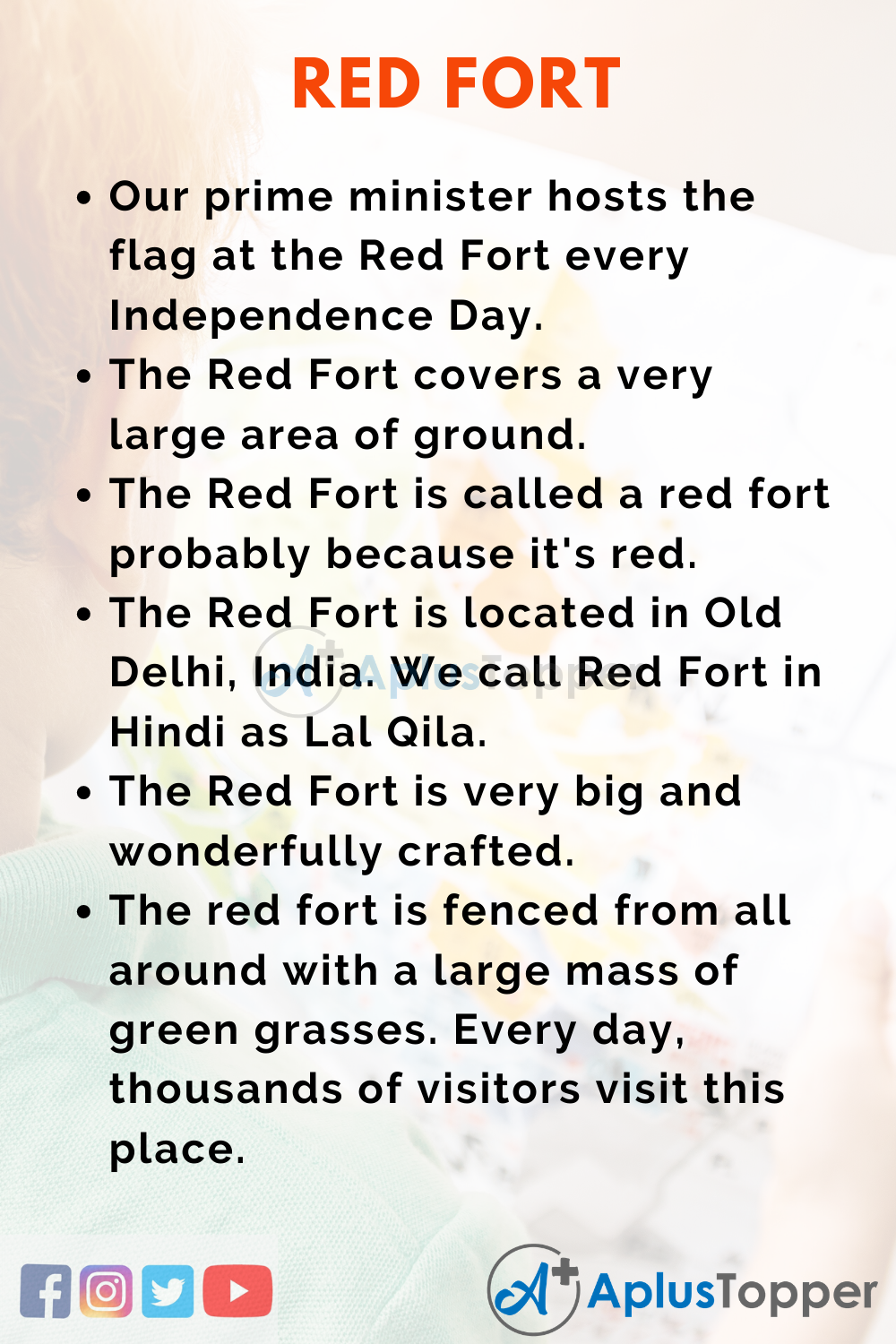 10 Lines on Red Fort for Kids