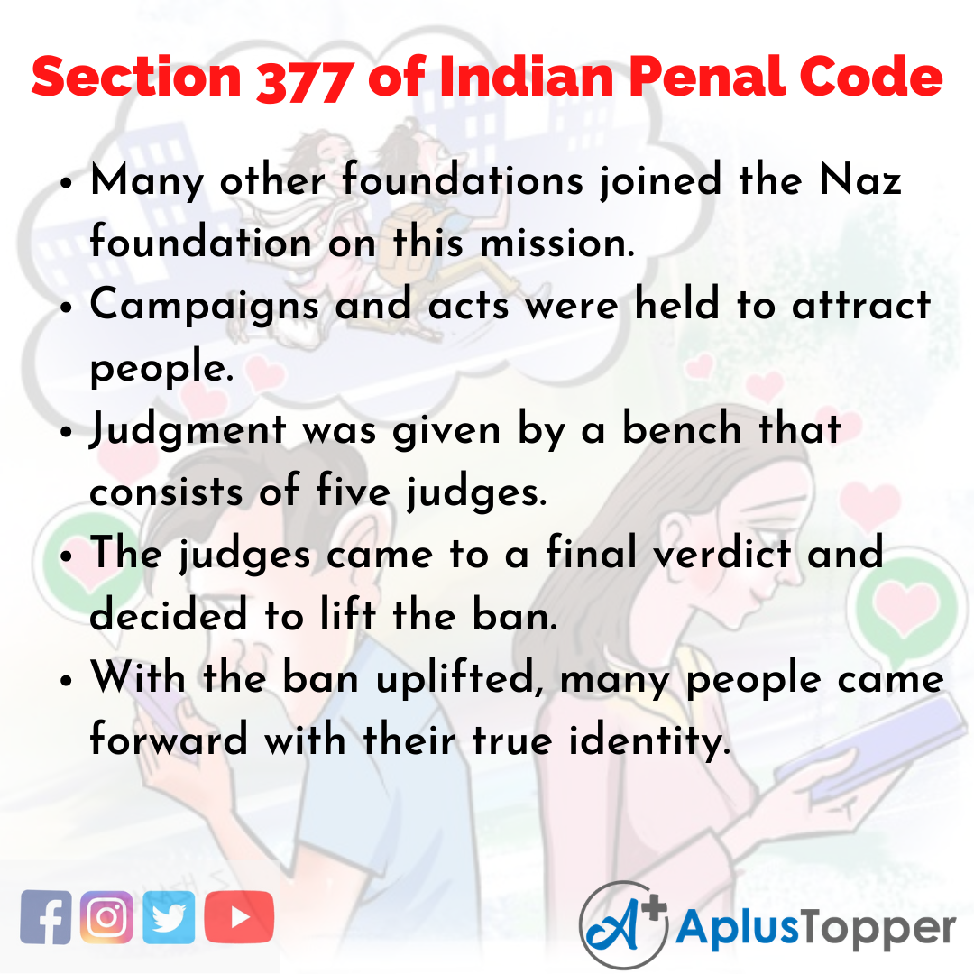 10 Lines on Section 377 of Indian Penal Code Essay