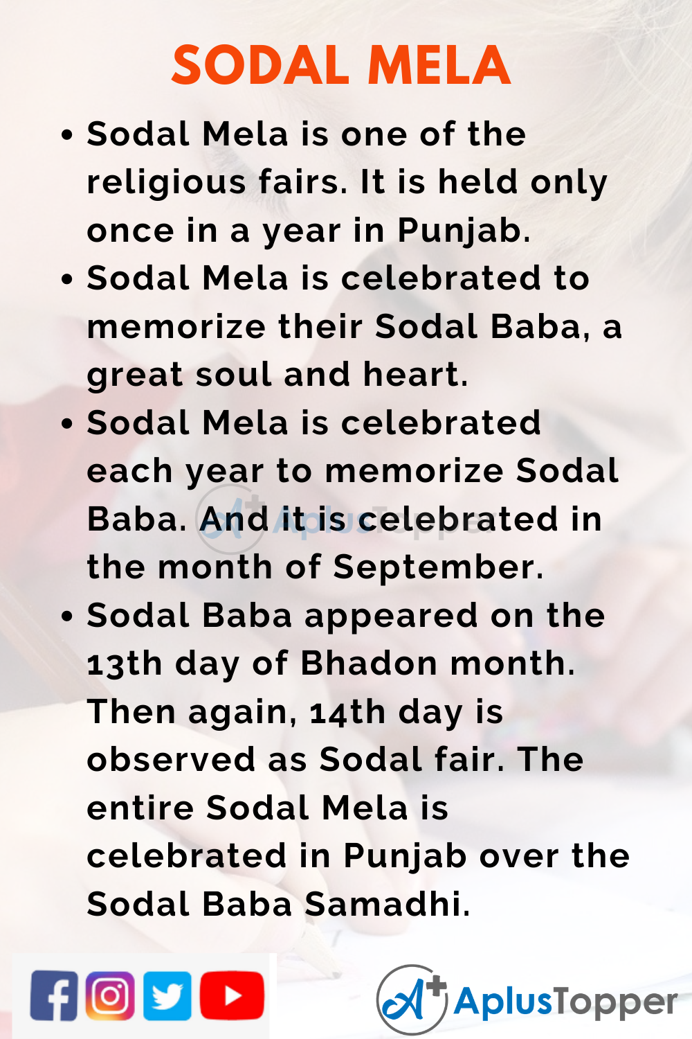 10 Lines on Sodal Mela for Kids