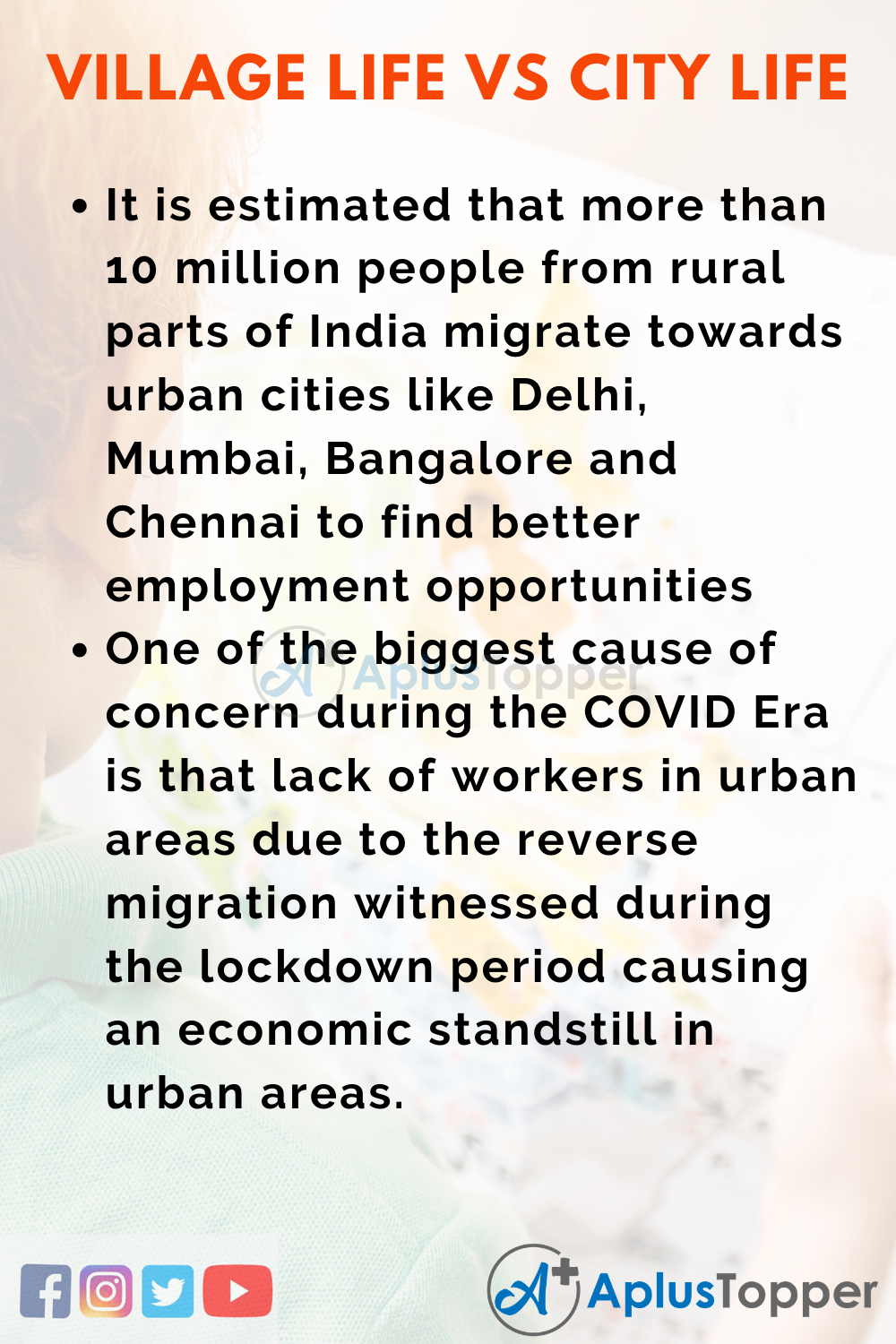 10 Lines on Village Life Vs City Life for Higher Class Students