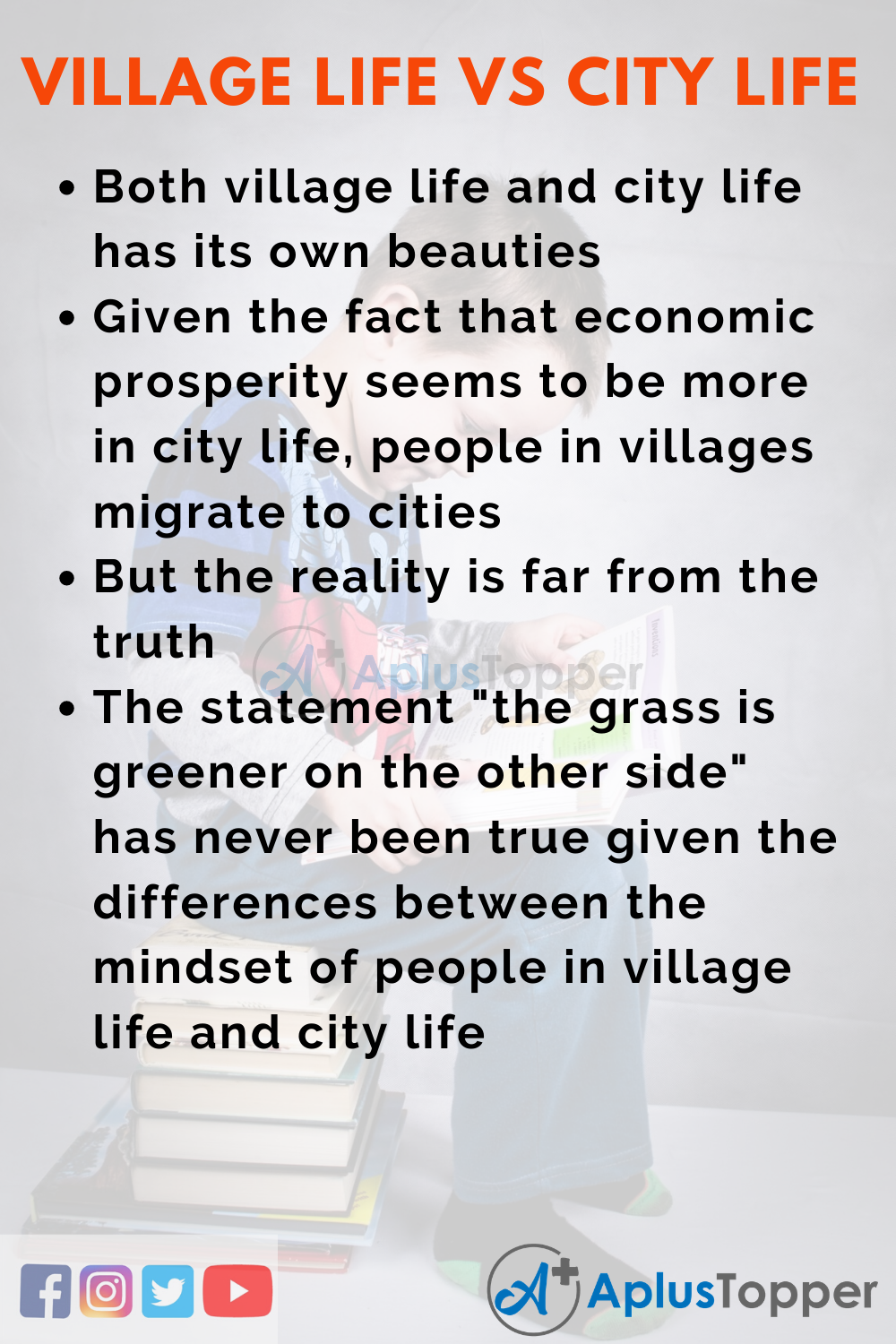 10 Lines on Village Life Vs City Life for Kids