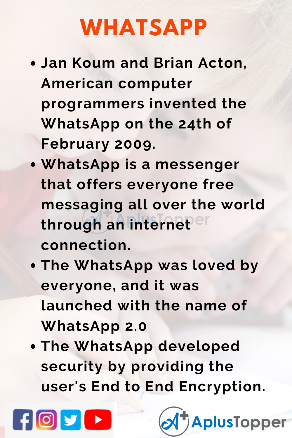 10 Lines on WhatsApp for Kids