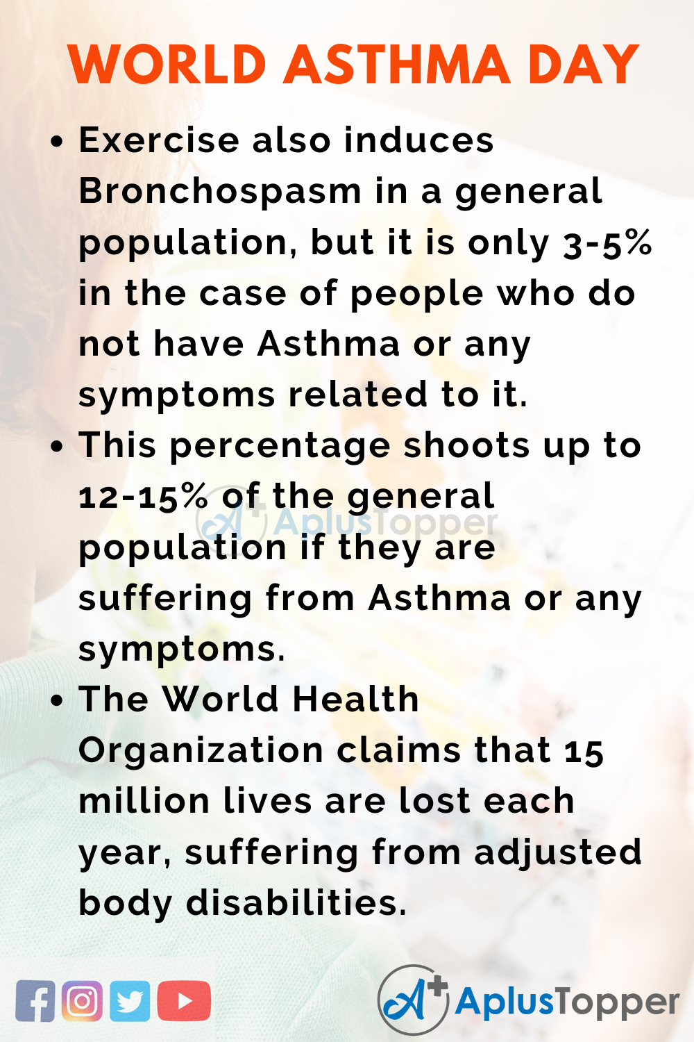 10 Lines on World Asthma Day for Higher Class Students