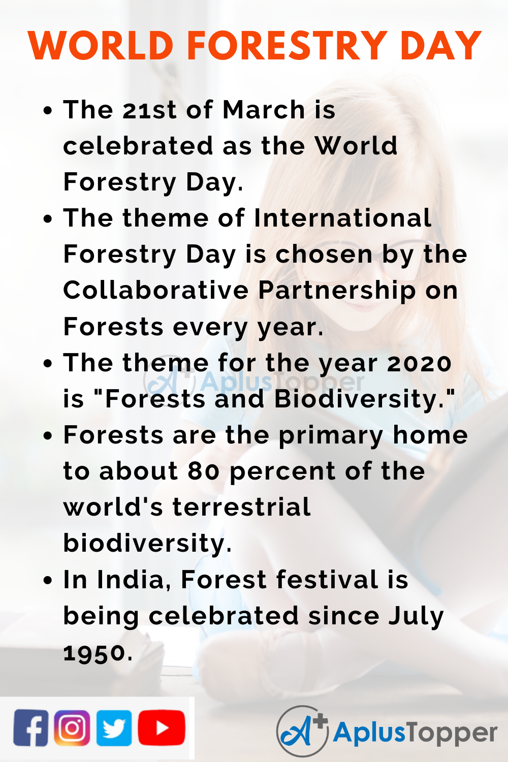 10 Lines on World Forestry Day for Higher Class Students