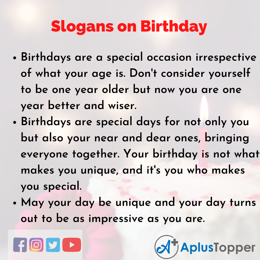 5 Slogans on Birthday in English