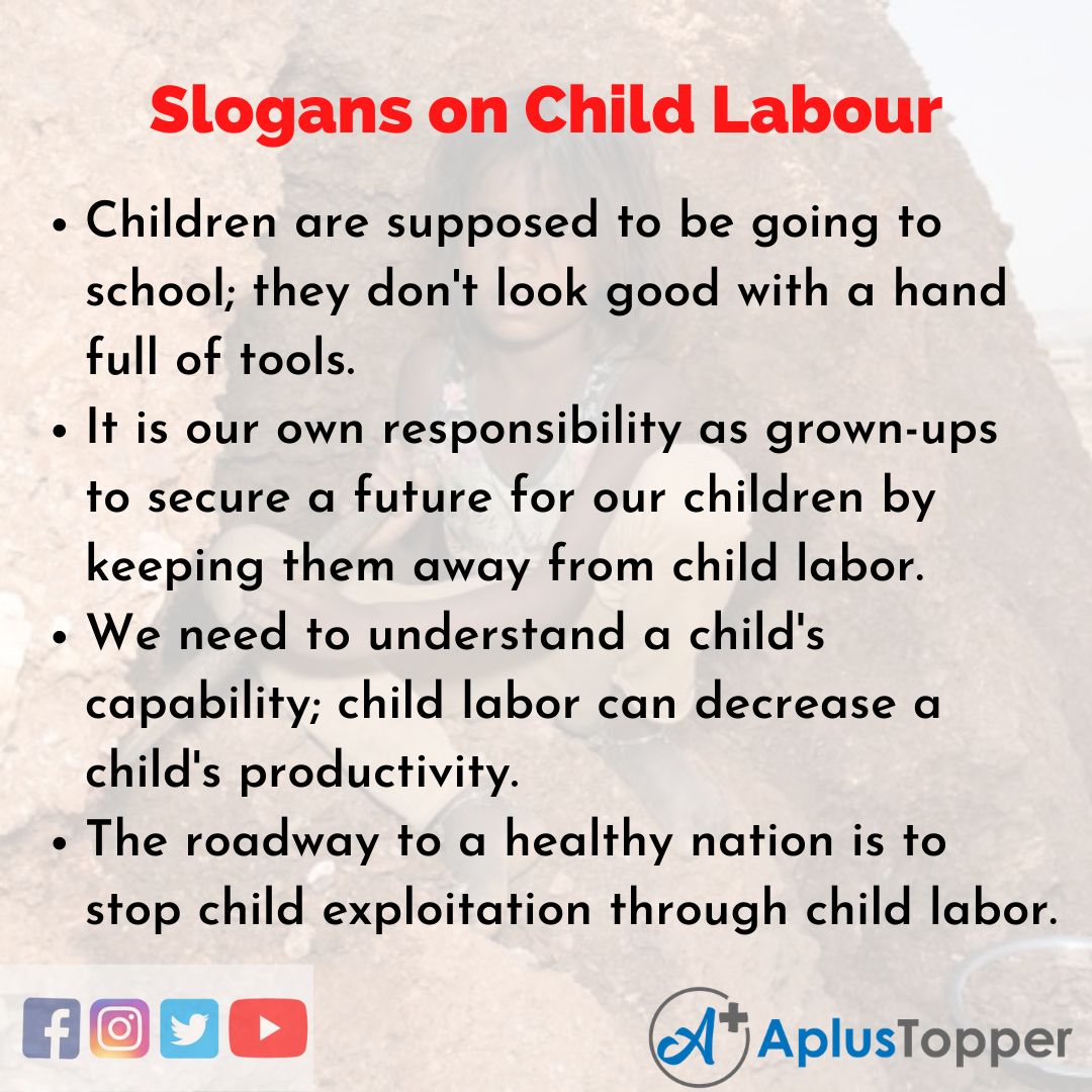 5 Slogans on Child Labour in English