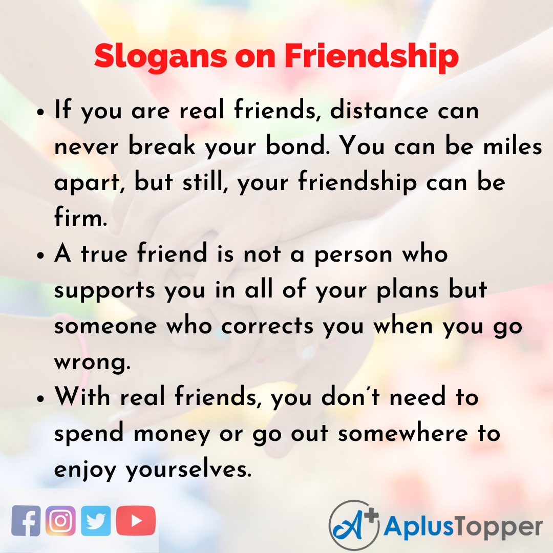 5 Slogans on Friendship in English