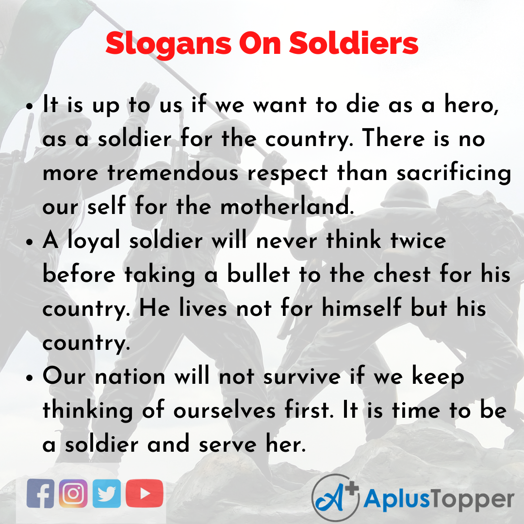 5 Slogans on Soldiers in English