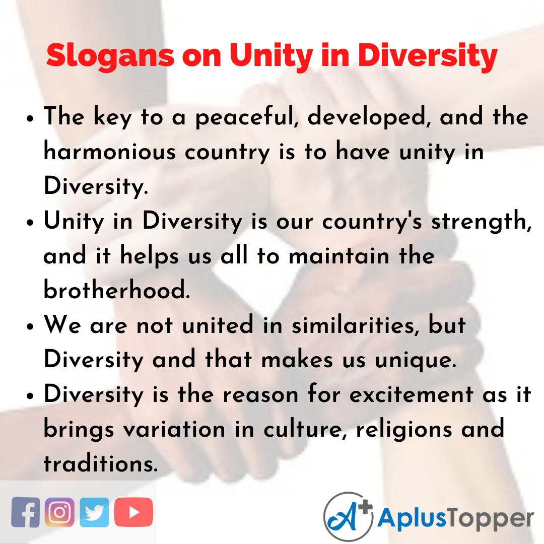 5 Slogans on Unity in Diversity in English