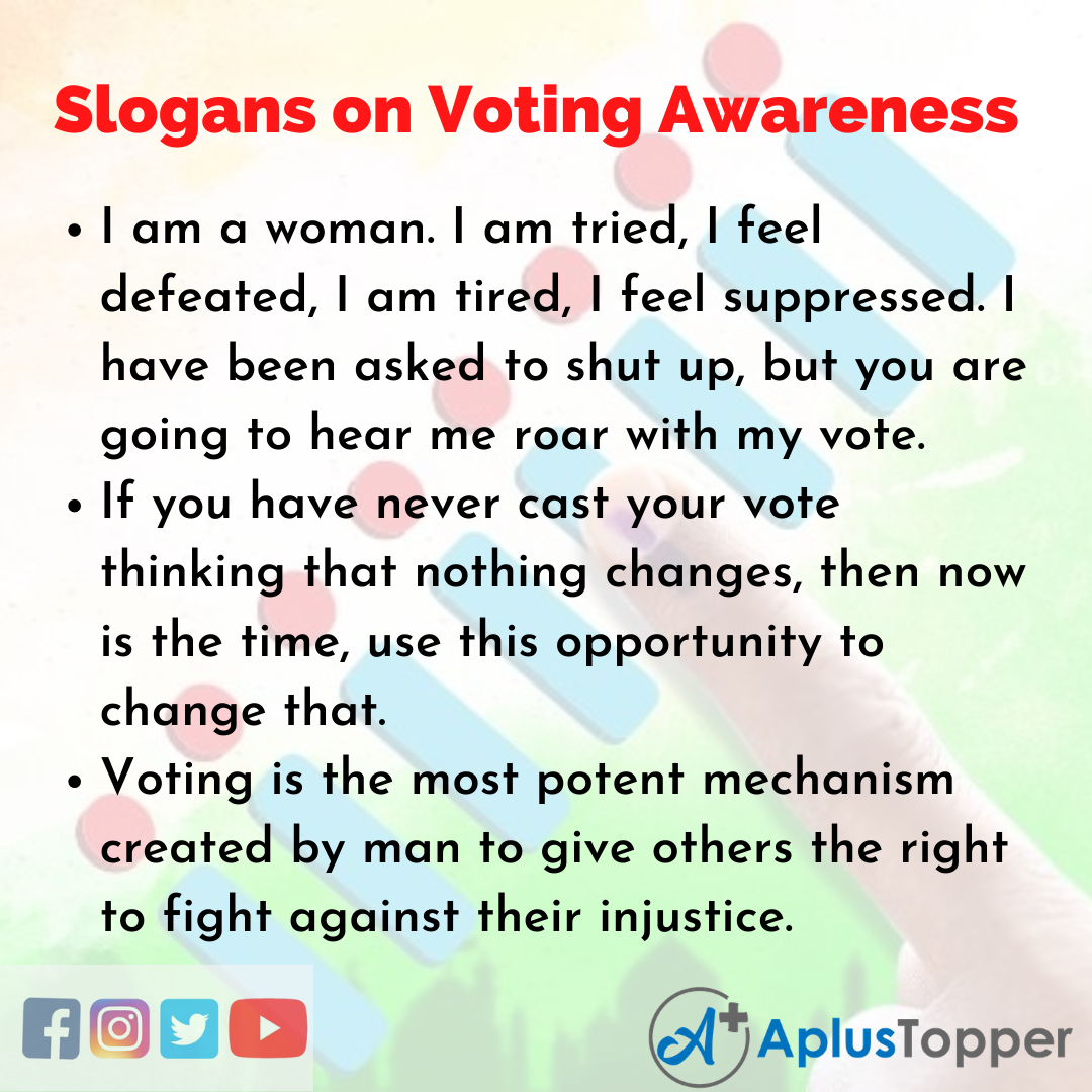 5 Slogans on Voting Awareness in English