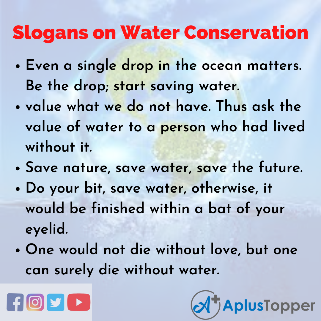 5 Slogans on Water Conservation in English